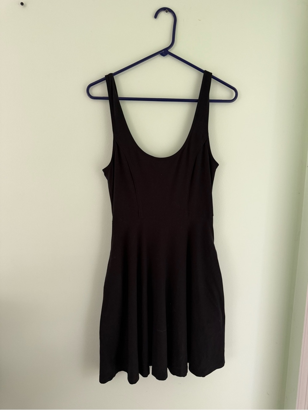 Nollie Black Scoop Neck Skater Mini Dress